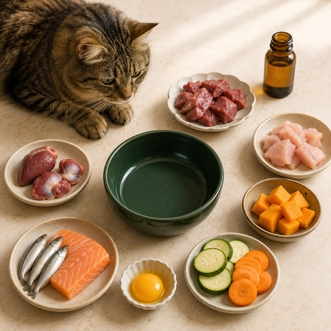 BARF per il gatto: cosa mettere nella ciotola?